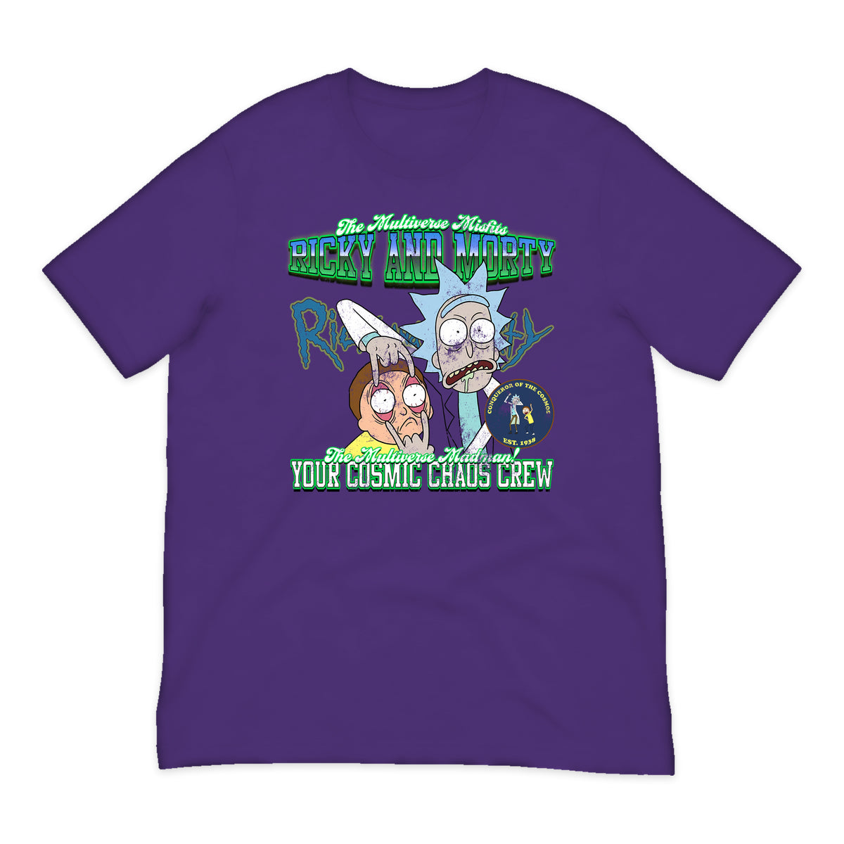 Rick and Morty Portal Varsity T-Shirt in Purple