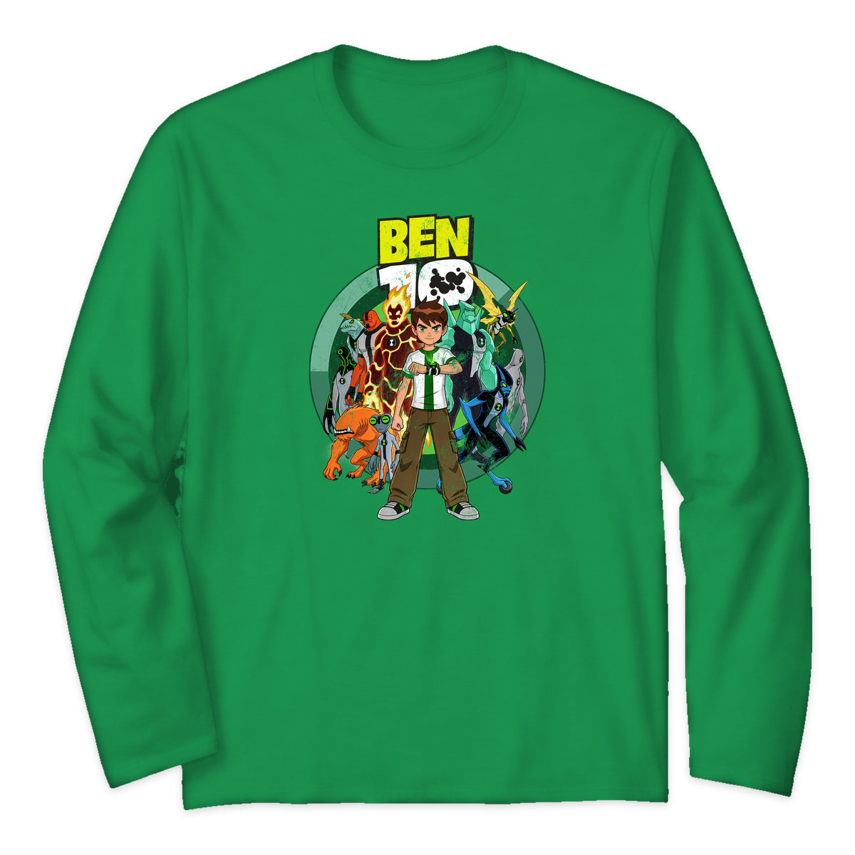 Ben 10 Alien Team Long Sleeve T-Shirt in Bright Green