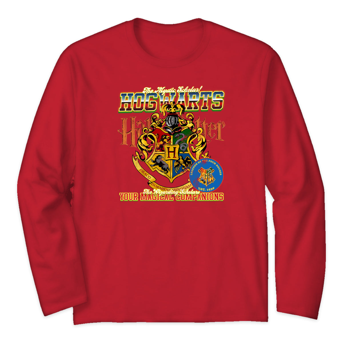 Harry Potter Hogwarts Varsity Long Sleeve T-Shirt in Bright Red