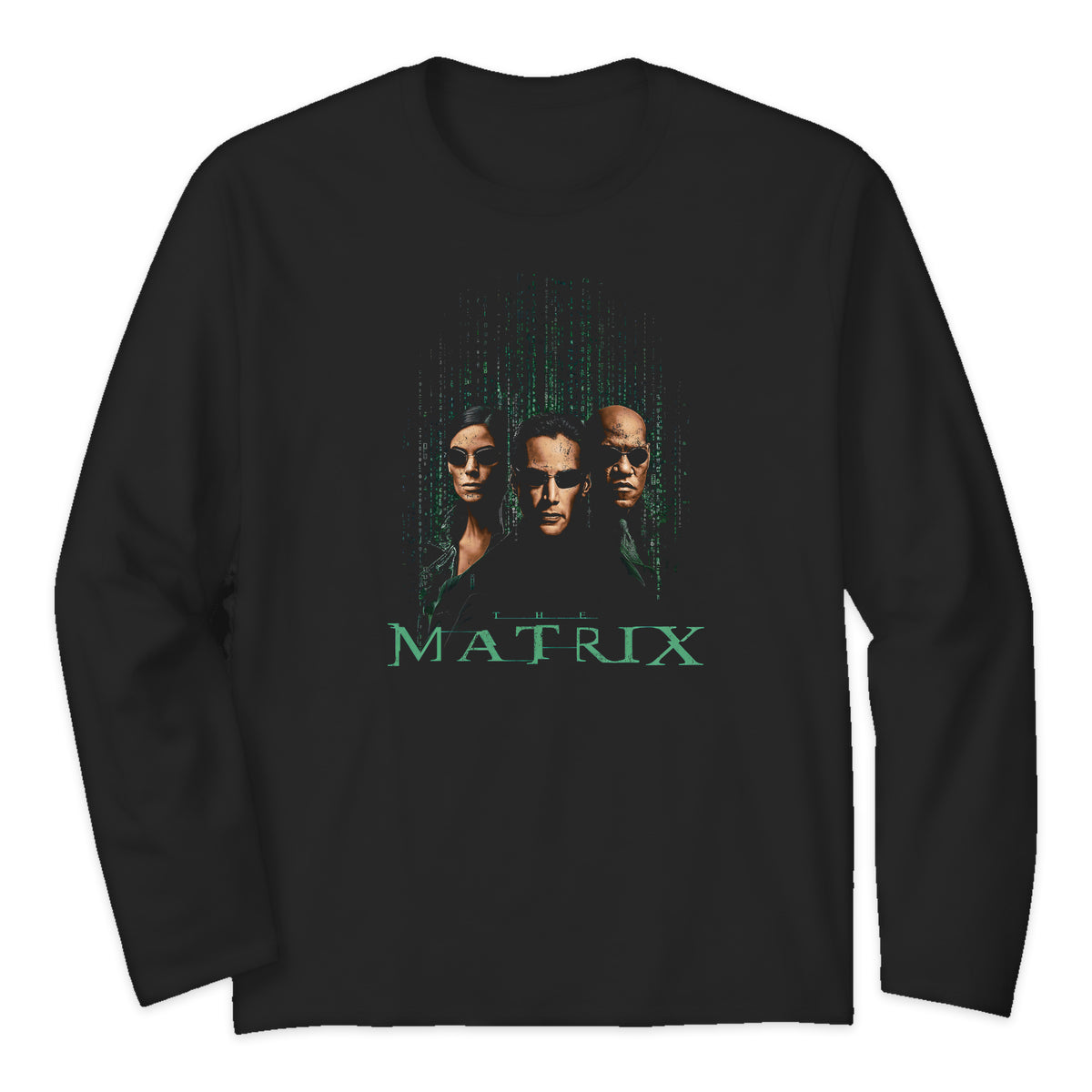 The Matrix Trio Portrait Long Sleeve T-Shirt in Black