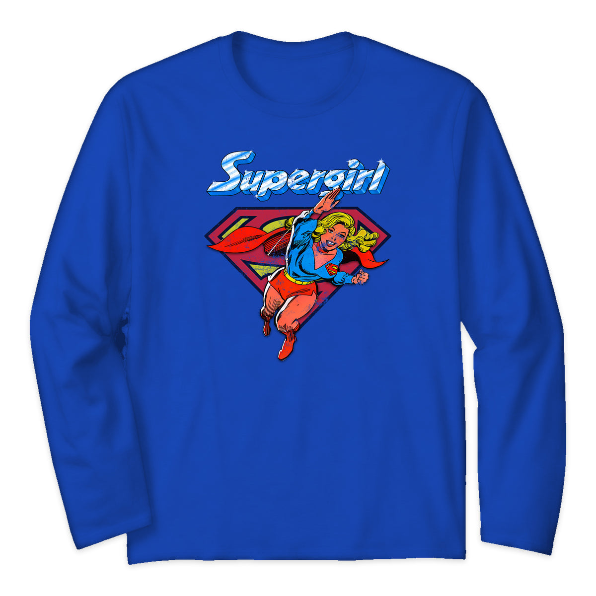 Supergirl Classic Flight Long Sleeve T-Shirt in Royal Blue