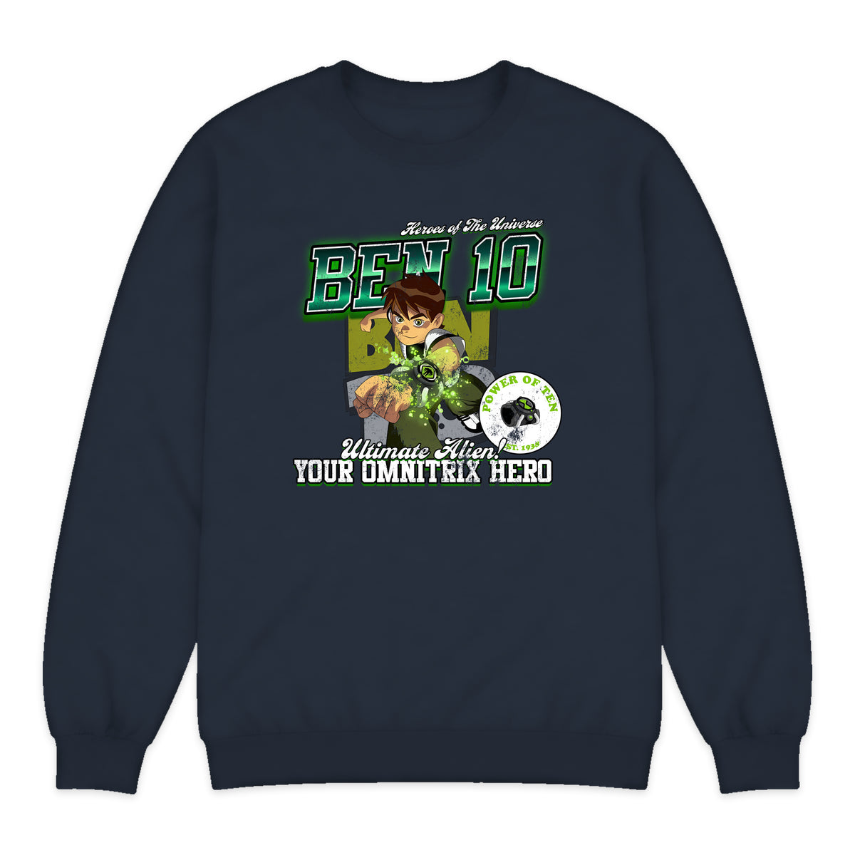 Ben 10 Omnitrix Varsity Crewneck Sweatshirt in Navy