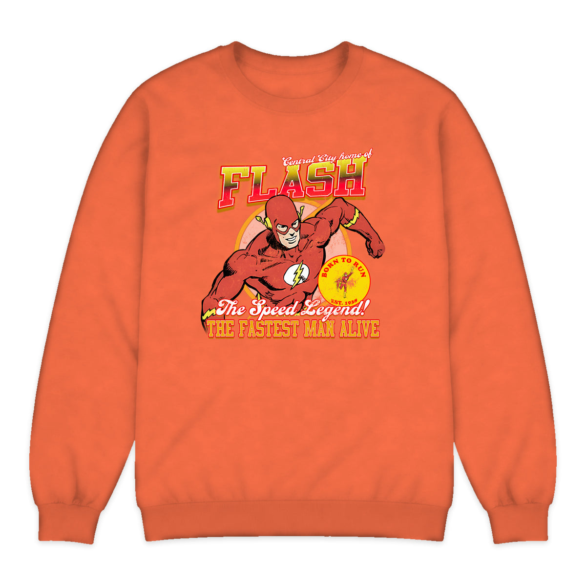 The Flash Central City Varsity Crewneck Sweatshirt in Orange