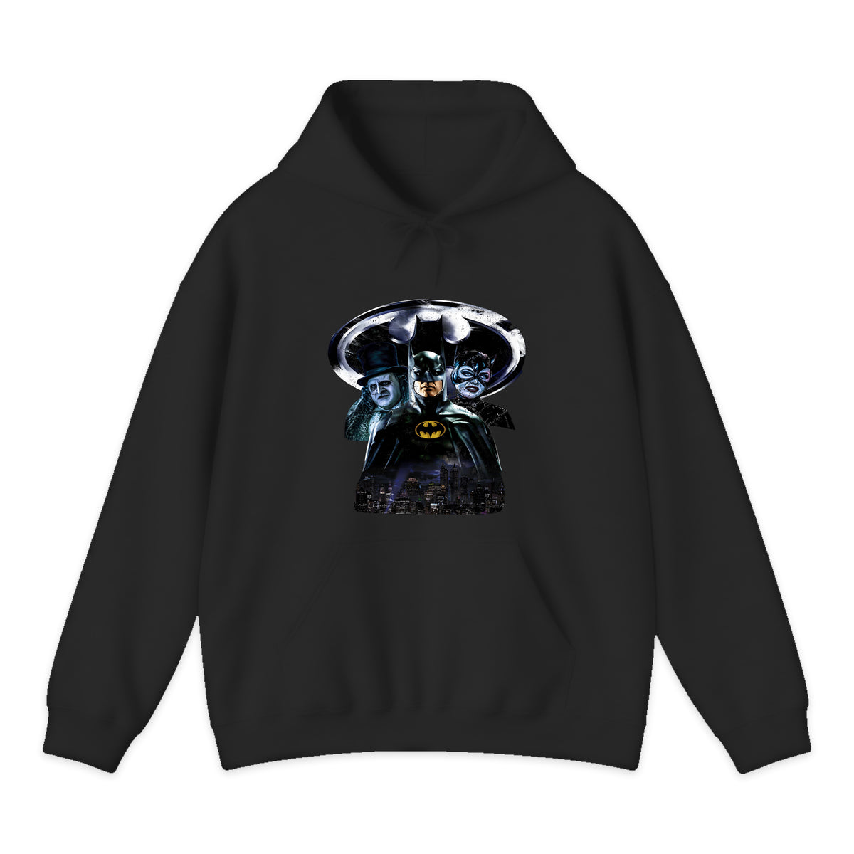 Batman Returns Movie Collage Hoodie in Black