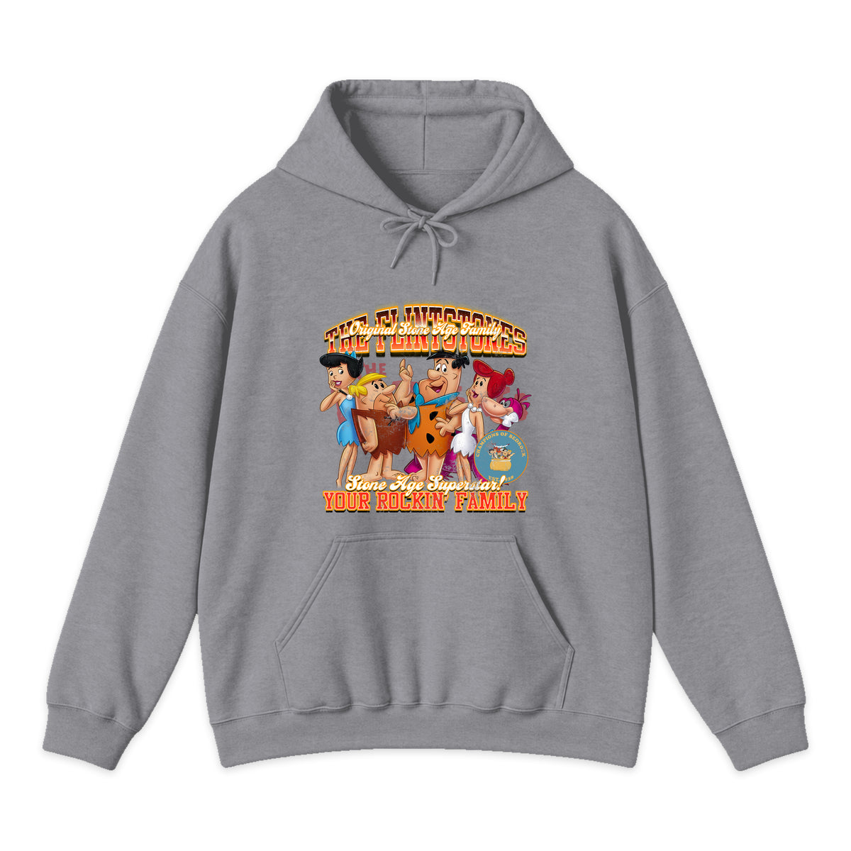 The Flintstones Family Varsity Hoodie in Heather Gray