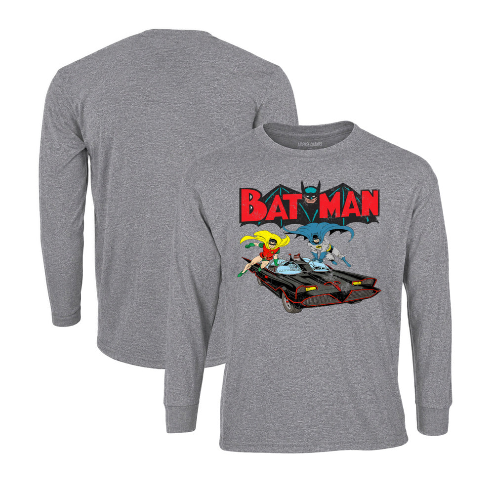 Batman and Robin Batmobile Long Sleeve T-Shirt