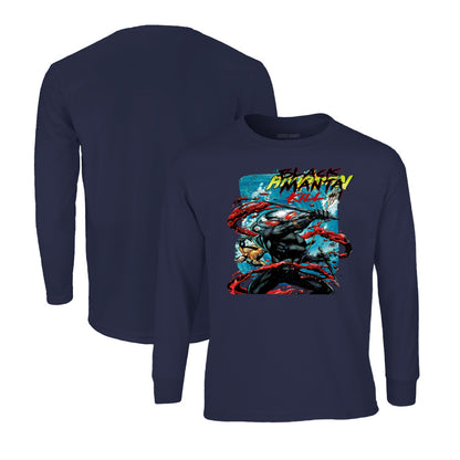 Aquaman Black Manta Long Sleeve T-Shirt in Navy