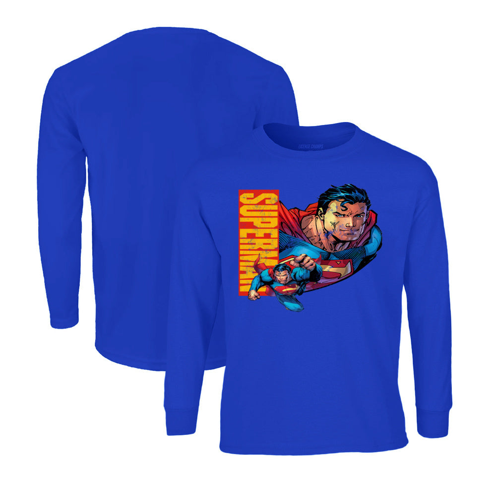 Superman Long Sleeve T-Shirt in Royal Blue