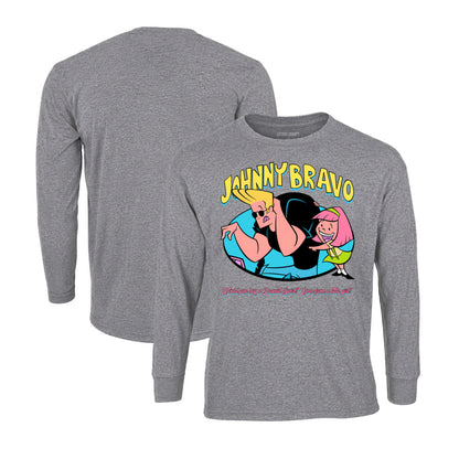 Johnny Bravo Long Sleeve T-Shirt in Graphite Heather