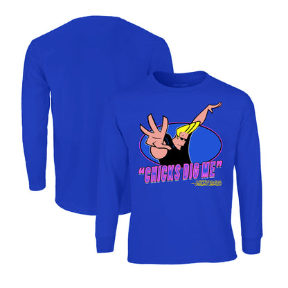 Johnny Bravo Long Sleeve T-Shirt in Royal Blue