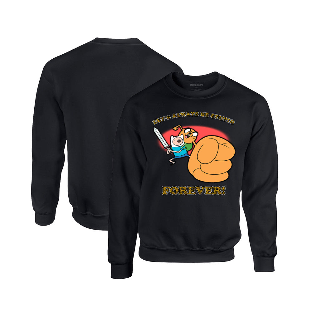 Adventure Time Crewneck Sweatshirt in Black