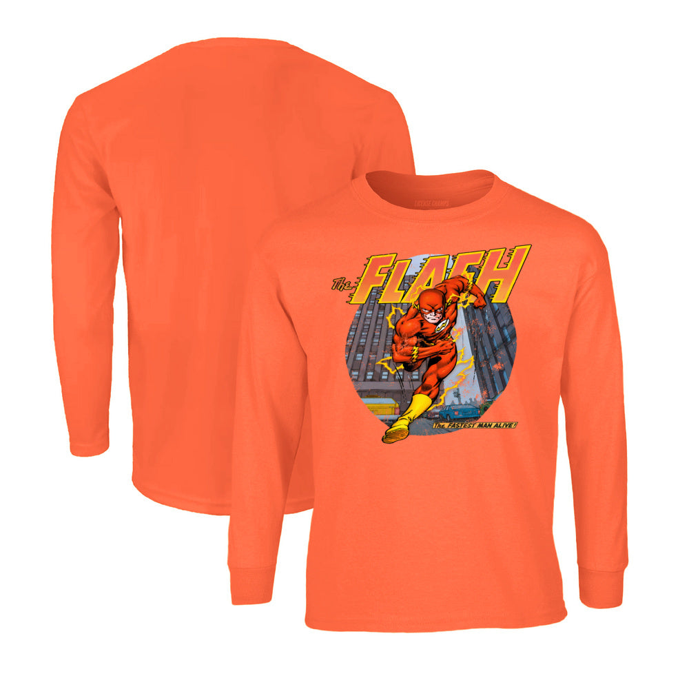 The Flash Long Sleeve T-Shirt in Orange