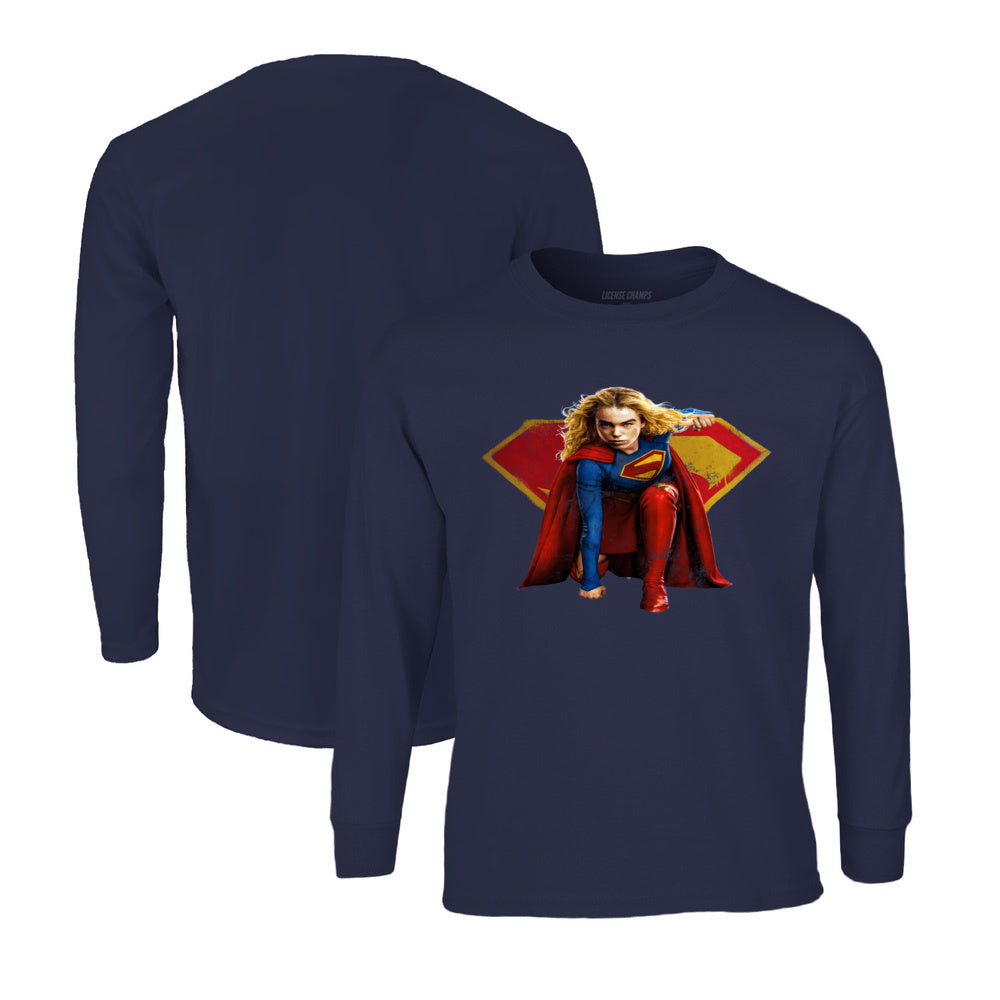 Supergirl Long Sleeve T-Shirt in Navy