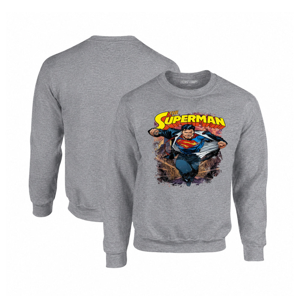 Superman Breaking Through Crewneck Sweatshirt