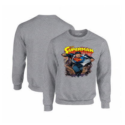 Superman Breaking Through Crewneck Sweatshirt