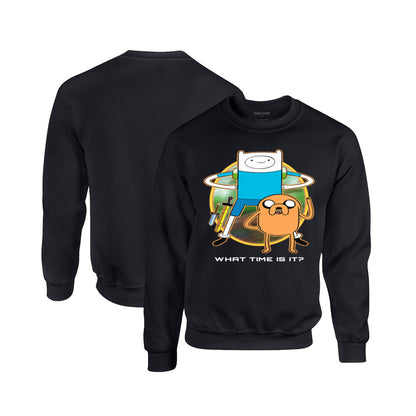 Adventure Time Crewneck Sweatshirt in Black
