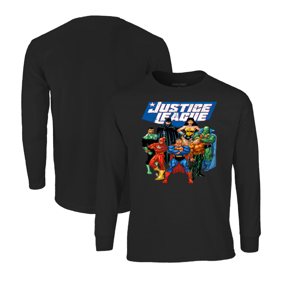 Justice League Long Sleeve T-Shirt in Black
