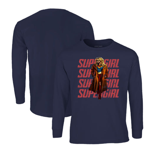 Supergirl Long Sleeve T-Shirt in Navy
