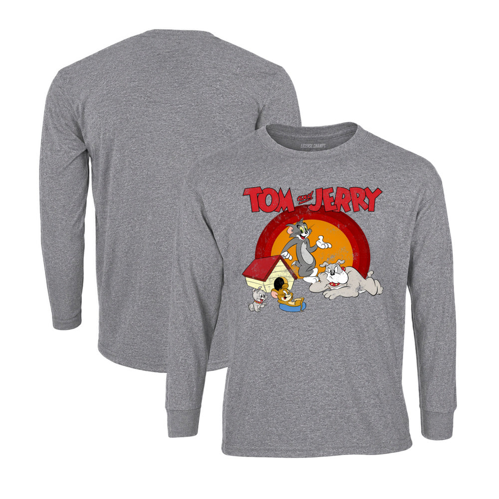 Tom and Jerry Long Sleeve T-Shirt in Graphite Heather