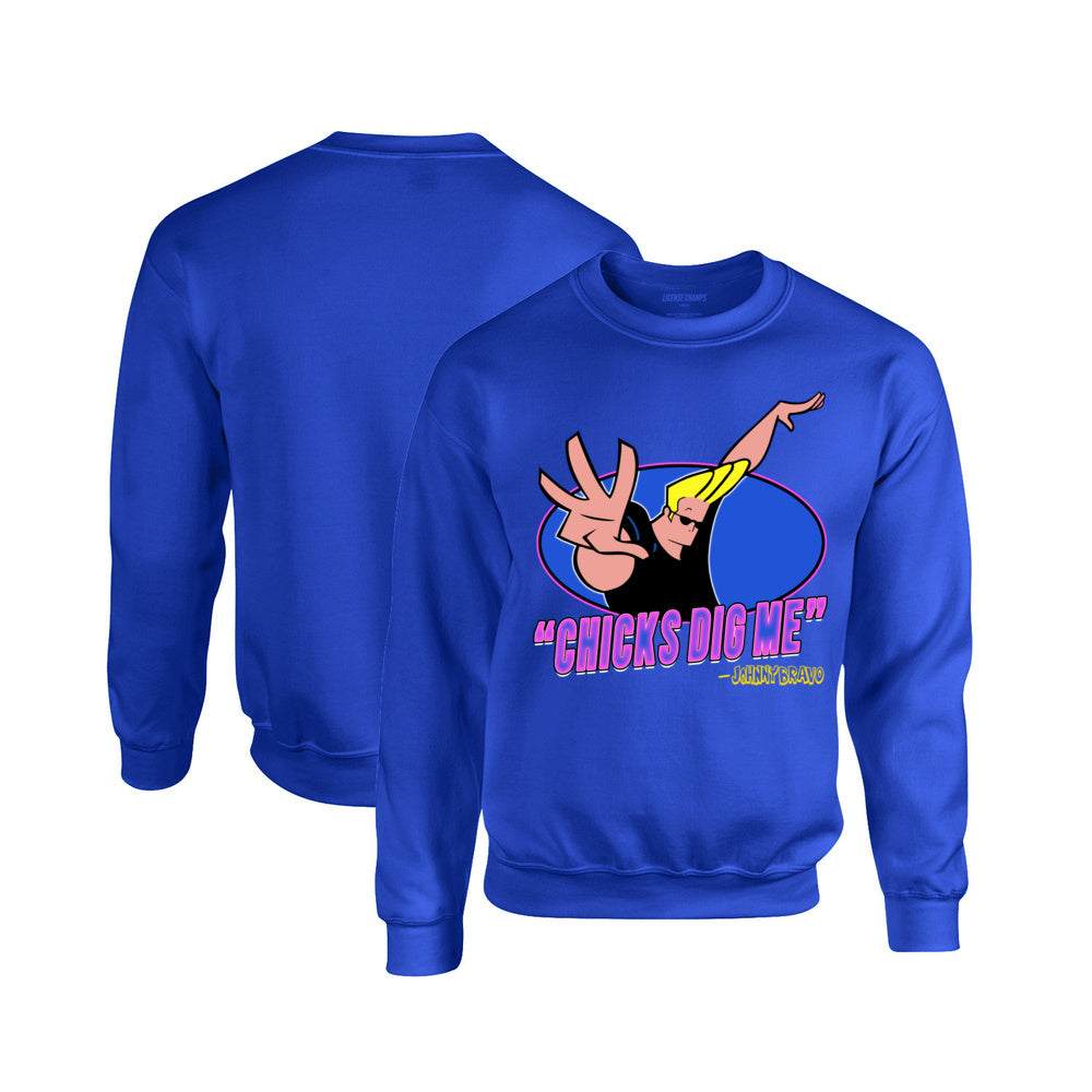 Johnny Bravo Crewneck Sweatshirt in Royal