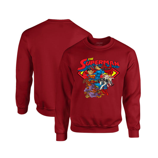 Superman Crewneck Sweatshirt in Crimson Red