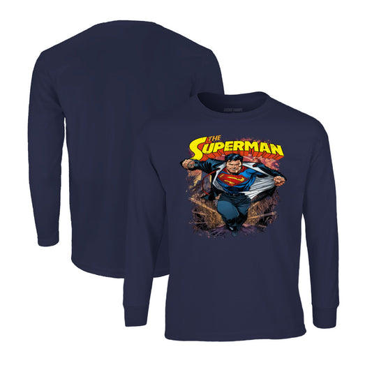 Superman Long Sleeve T-Shirt in Navy