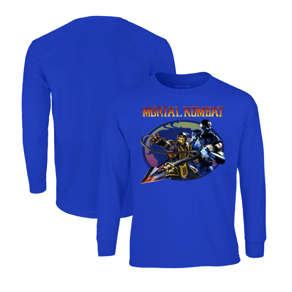 Mortal Kombat Long Sleeve T-Shirt in Royal Blue