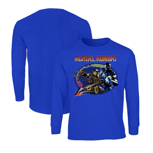 Mortal Kombat Long Sleeve T-Shirt in Royal Blue