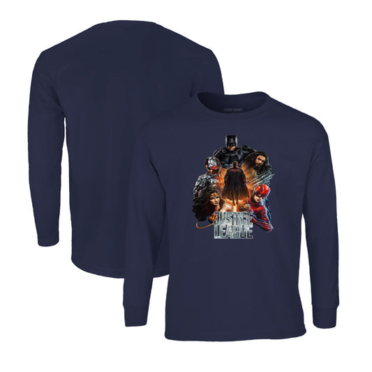 Justice League Long Sleeve T-Shirt in Navy