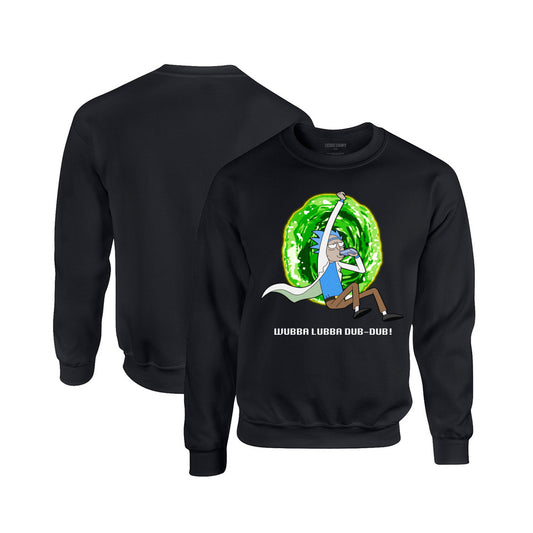 Rick and Morty Crewneck Sweatshirt in Black