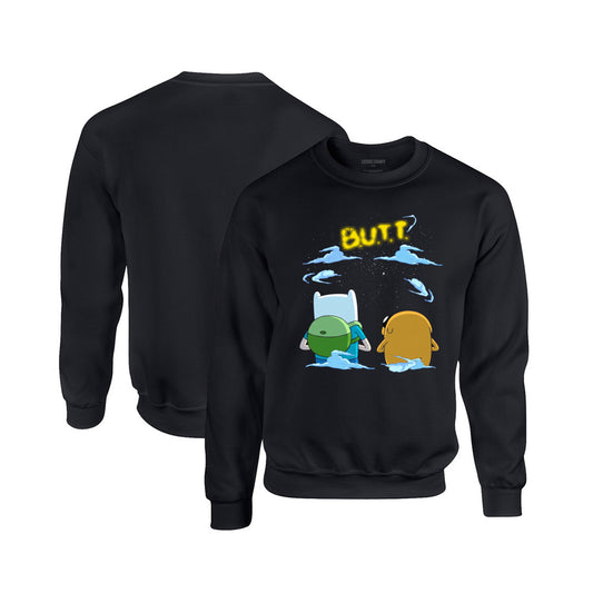 Adventure Time Crewneck Sweatshirt in Black