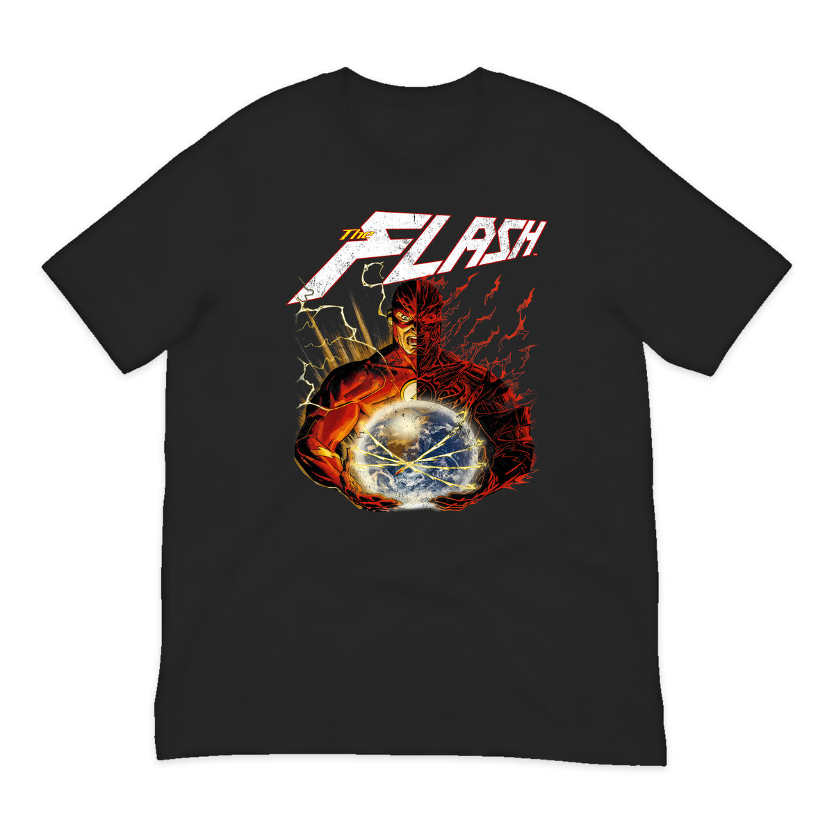The Flash Split Portrait T-Shirt in Black