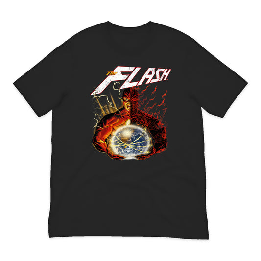 The Flash Split Portrait T-Shirt in Black