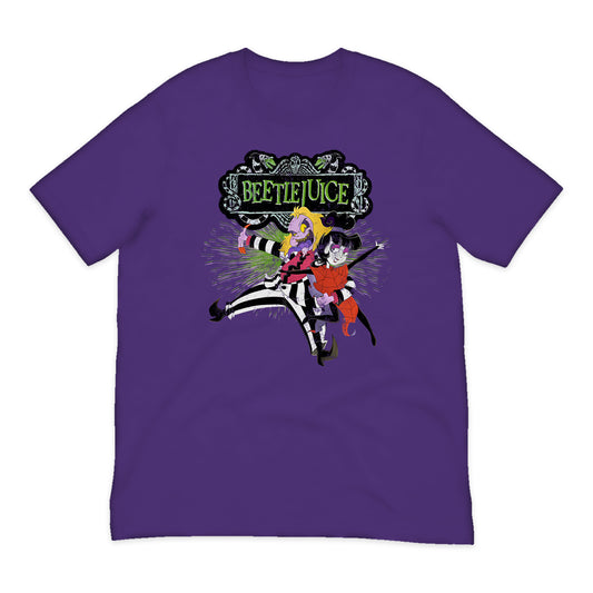 Beetlejuice Animated Duo T-Shirt in Purple