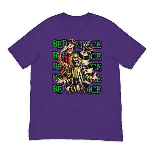 Beetlejuice Sandworm Collage T-Shirt in Purple