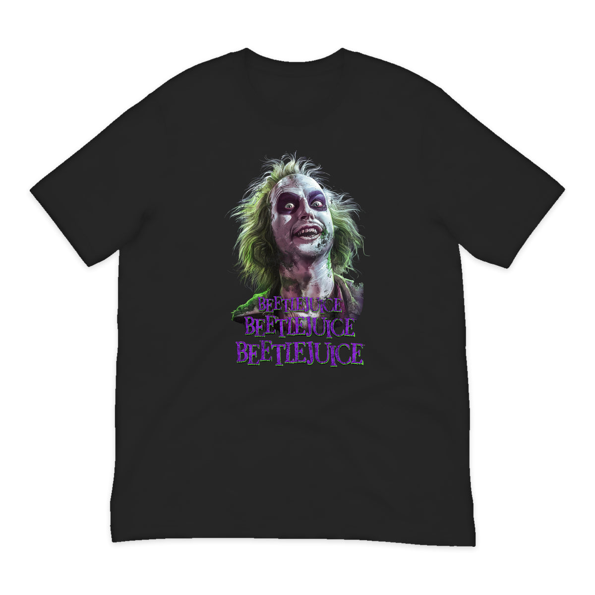 Beetlejuice Character Portrait T-Shirt in Black