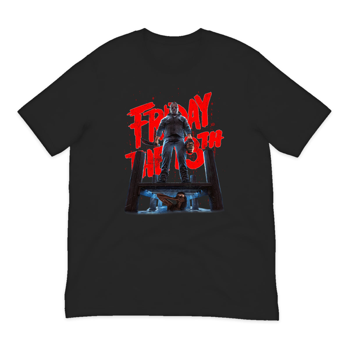 Friday the 13th Jason Dock T-Shirt in Black