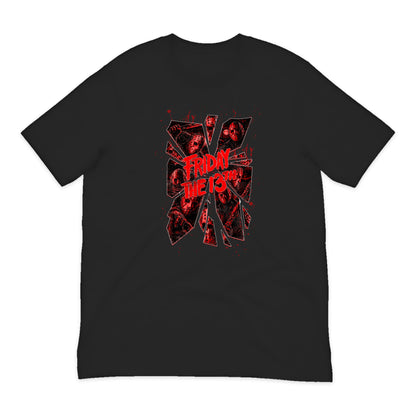 Friday the 13th Shattered Masks T-Shirt in Black