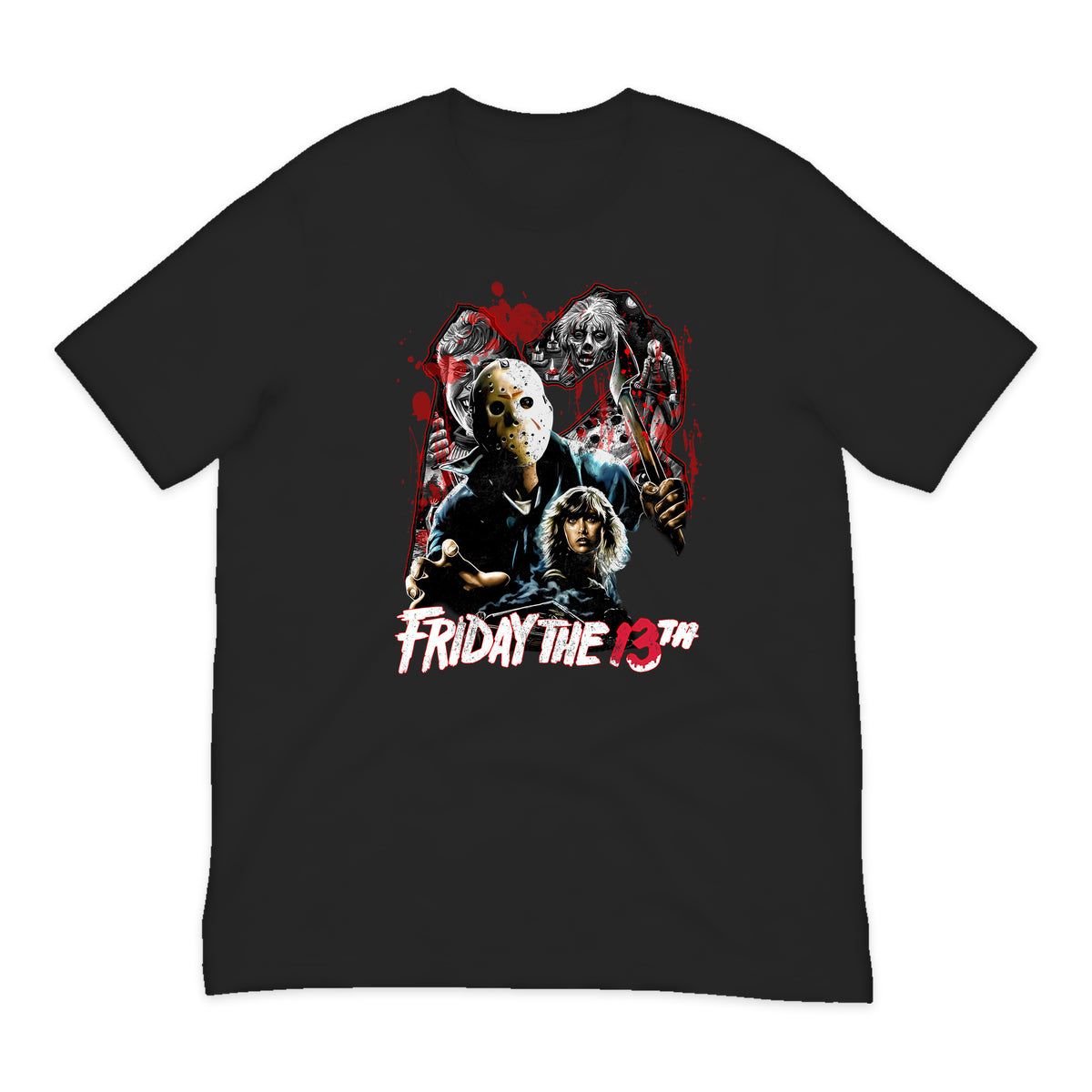 Friday the 13th Horror Collage T-Shirt in Black