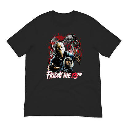 Friday the 13th Horror Collage T-Shirt in Black