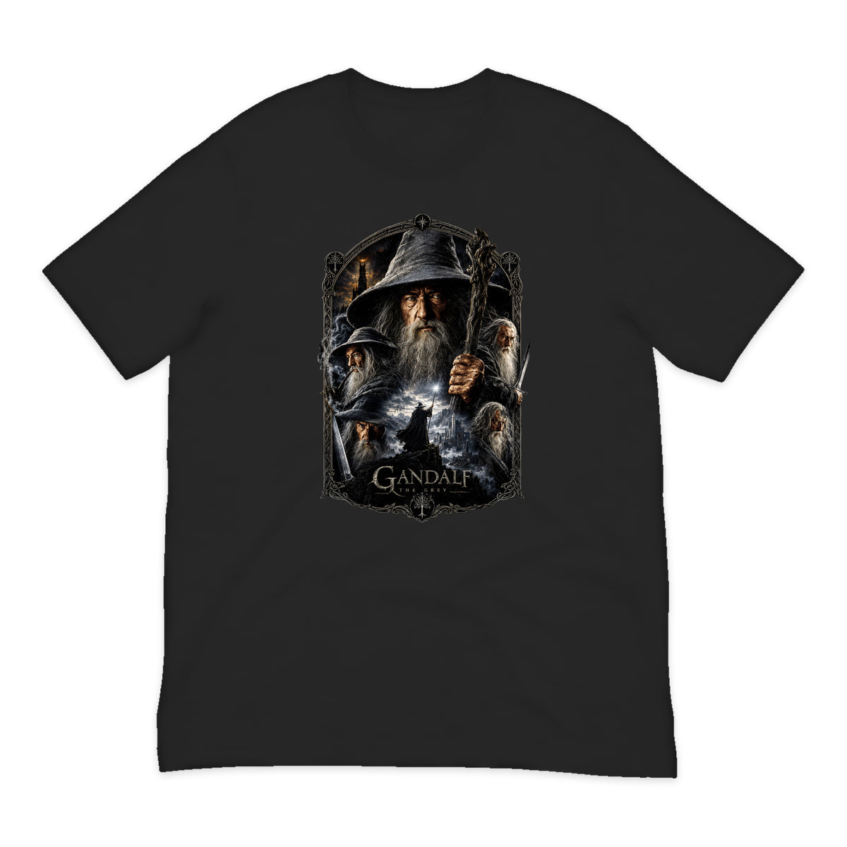 Lord of the Rings Gandalf Portrait T-Shirt in Black