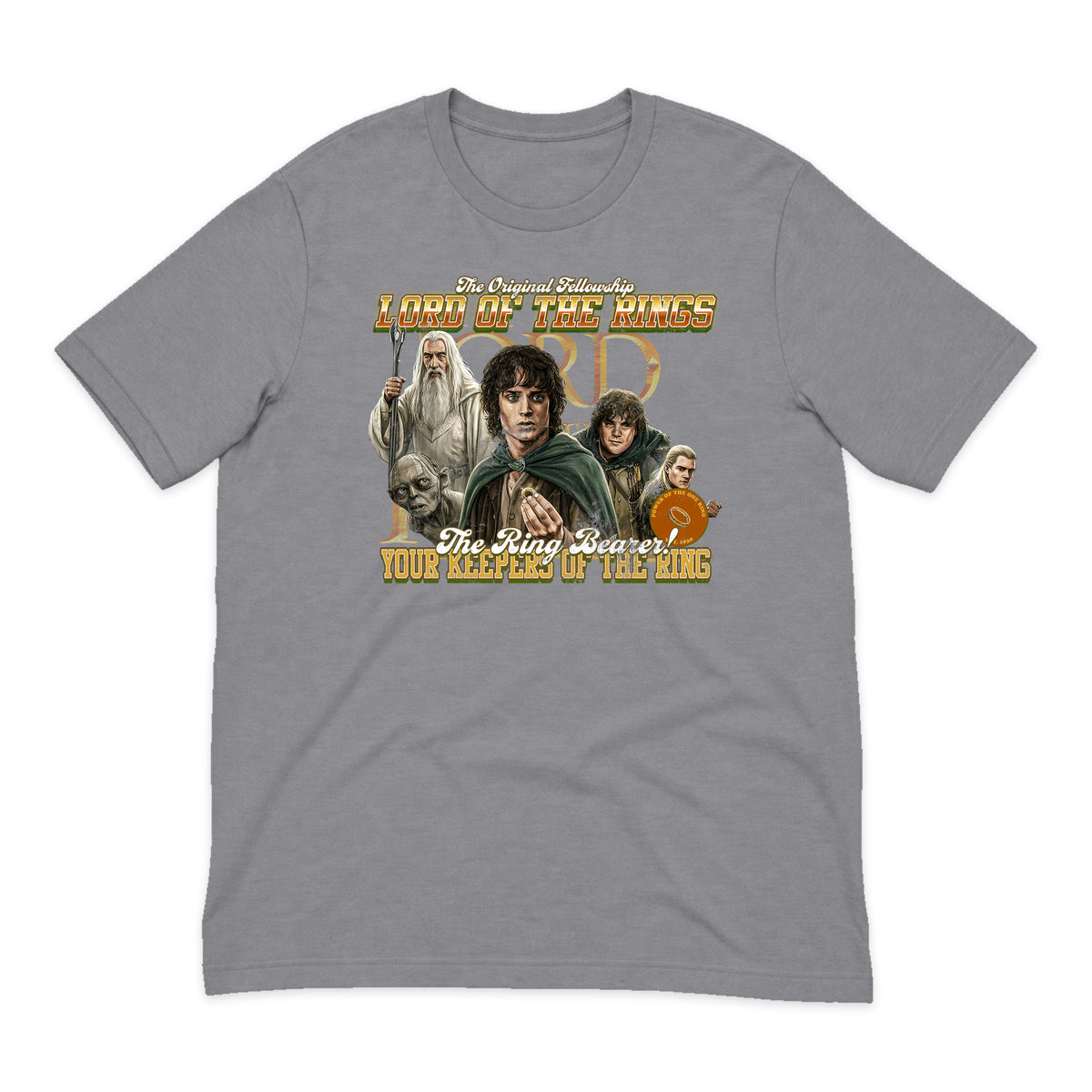 Lord of the Rings Fellowship Varsity T-Shirt in Heather Gray