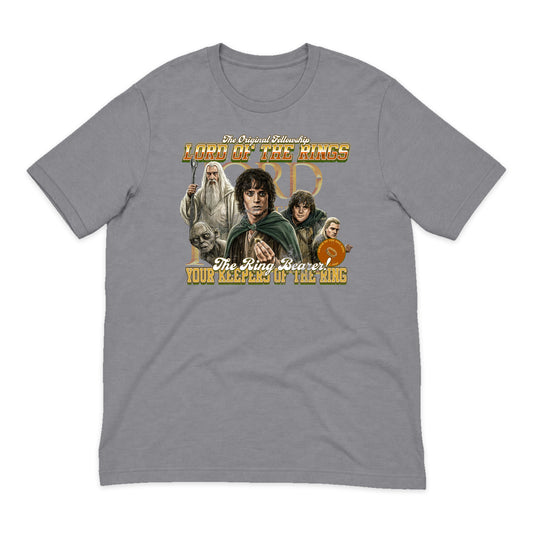 Lord of the Rings Fellowship Varsity T-Shirt in Heather Gray