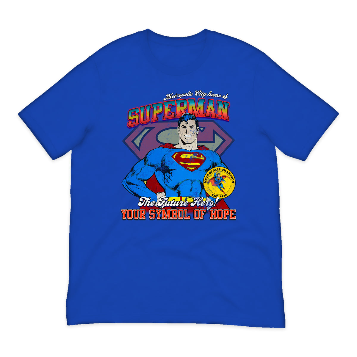 Superman Metropolis Varsity T-Shirt in Royal Blue