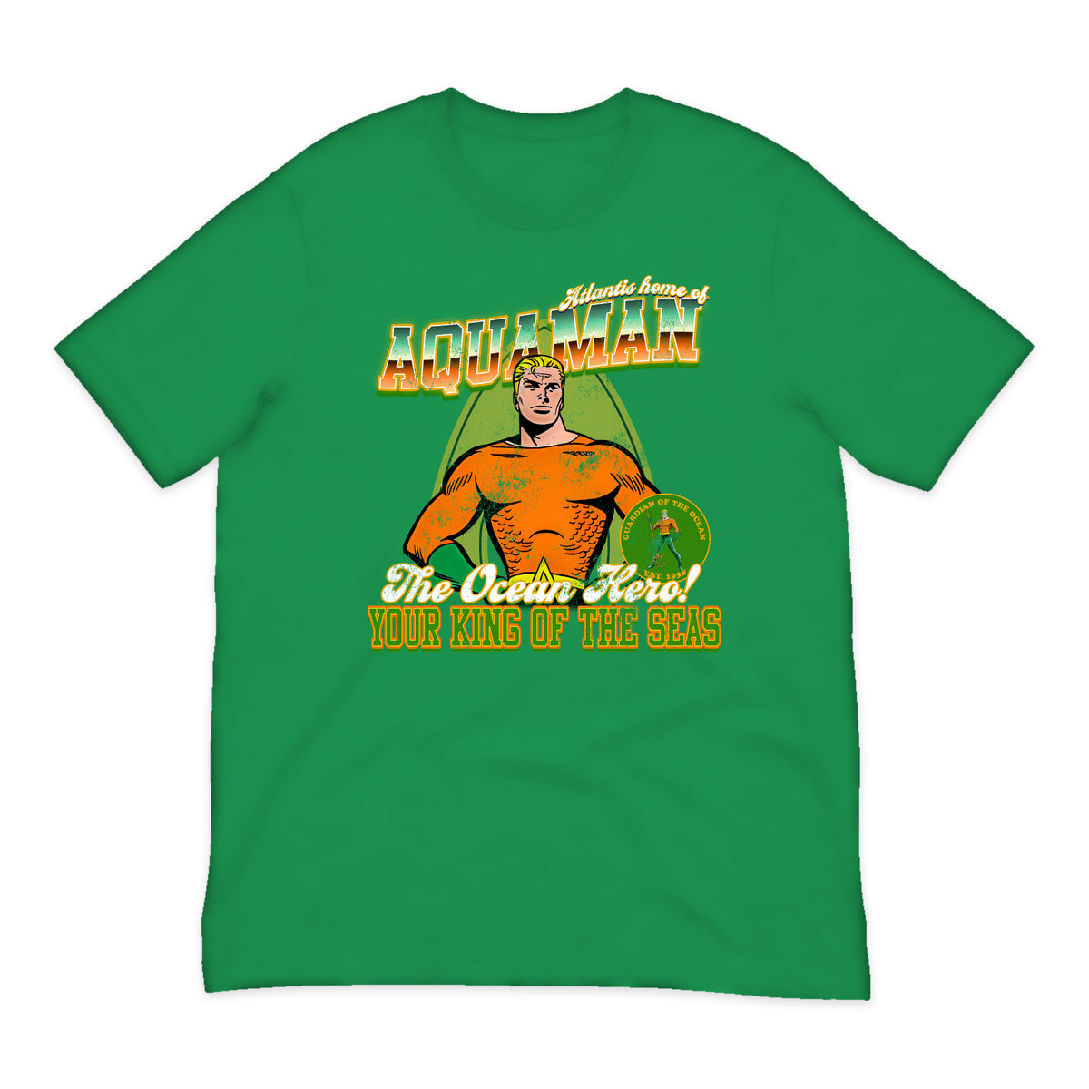 Aquaman Atlantis Varsity T-Shirt in Bright Green