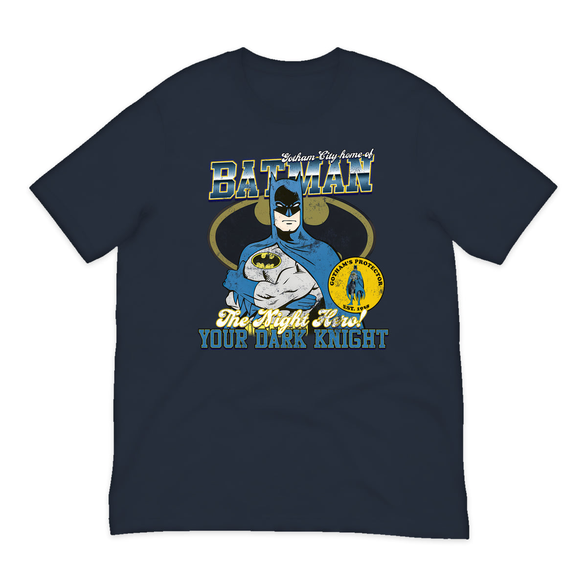 Batman Gotham Varsity T-Shirt in Navy