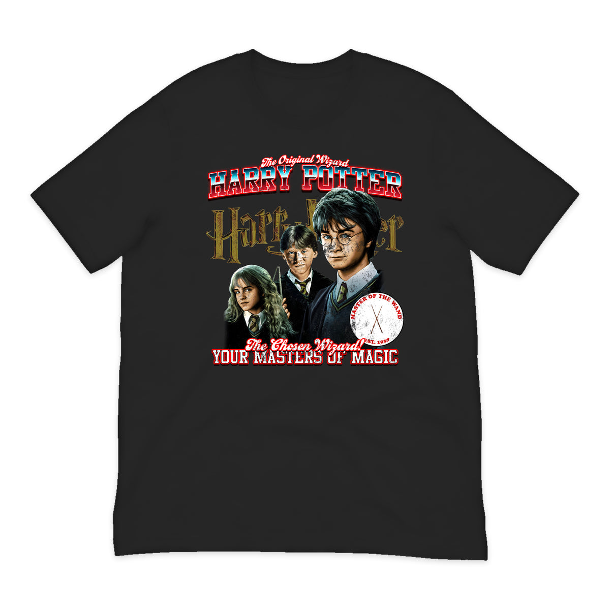 Harry Potter Trio Varsity T-Shirt in Black