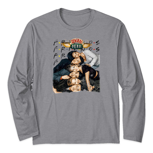 Friends Central Perk Cast Long Sleeve T-Shirt in Heather Gray