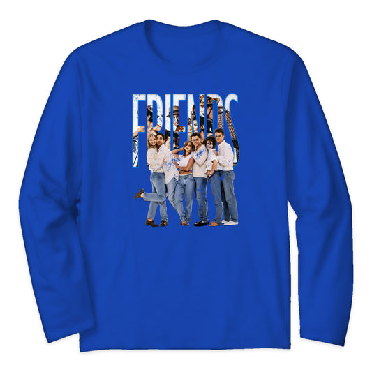 Friends Cast Logo Long Sleeve T-Shirt in Royal Blue
