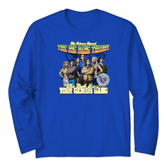 Big Bang Theory Cast Varsity Long Sleeve T-Shirt in Royal Blue